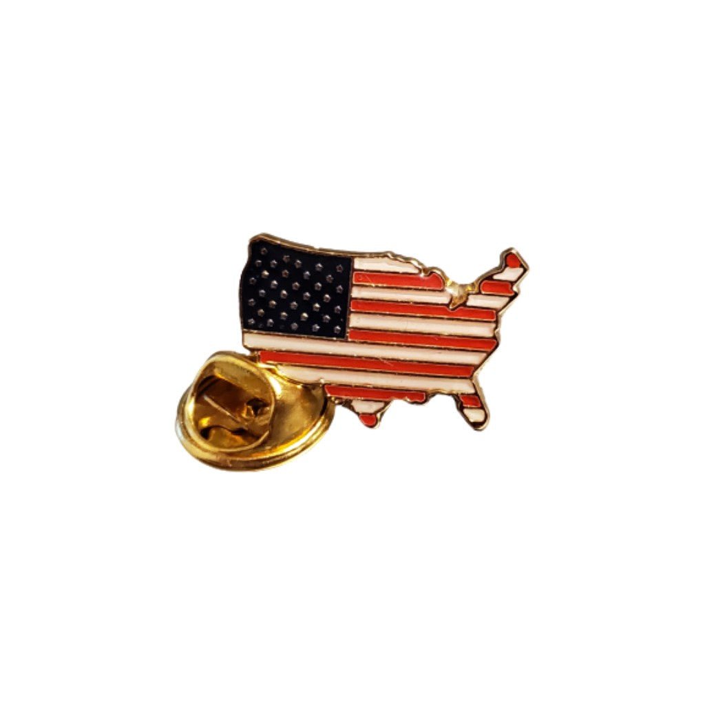 Patriotic Map of America Enamel Pin - PatriotDepot.com