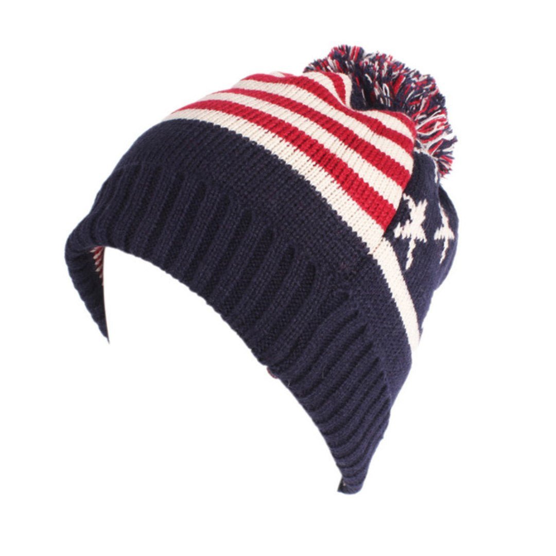 Patriotic Stars & Stripes Pom - Pom Toboggan - PatriotDepot.com