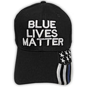 Premium Blue Lives Matter Custom Embroidered Hat and Bill - PatriotDepot.com