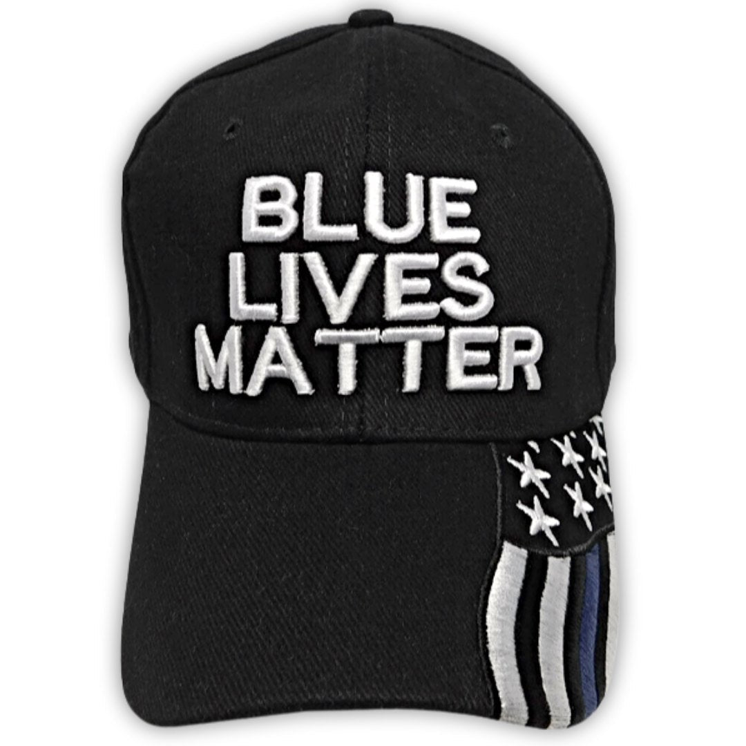 Premium Blue Lives Matter Custom Embroidered Hat and Bill - PatriotDepot.com