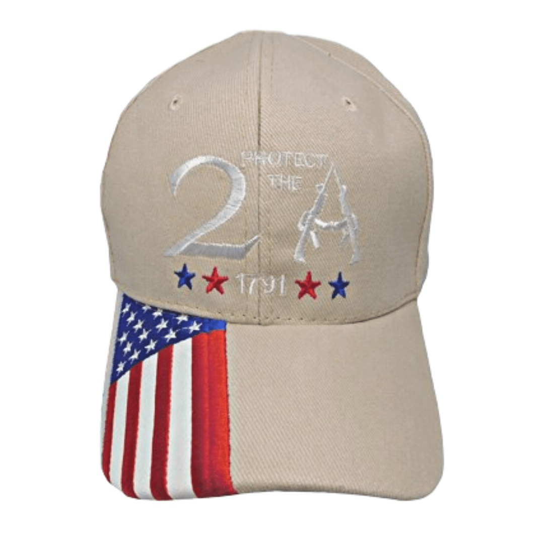 Protect the 2A Embroidered Hat (Tan) - PatriotDepot.com