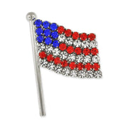 Rhinestone American Flag Brooch (24 handset Austrian crystals) - PatriotDepot.com