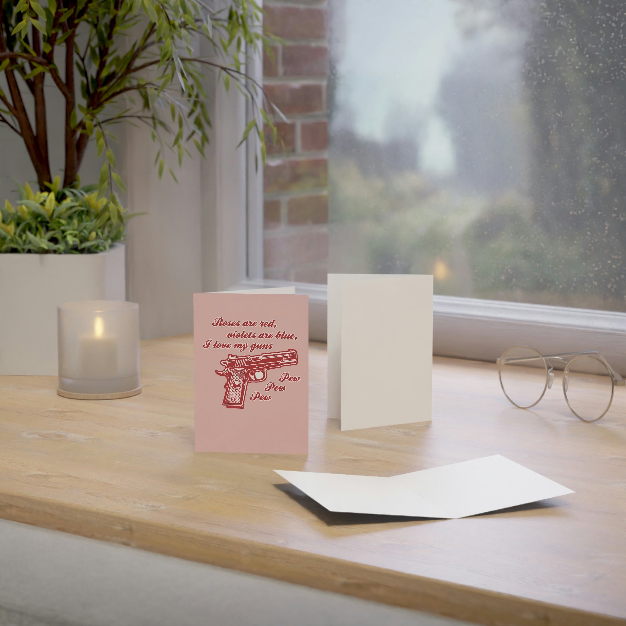 Roses are Red Violets are Blue, I Love My Guns Pew Pew Pew Greeting Cards (1, 10, 30, and 50pcs) - PatriotDepot.com