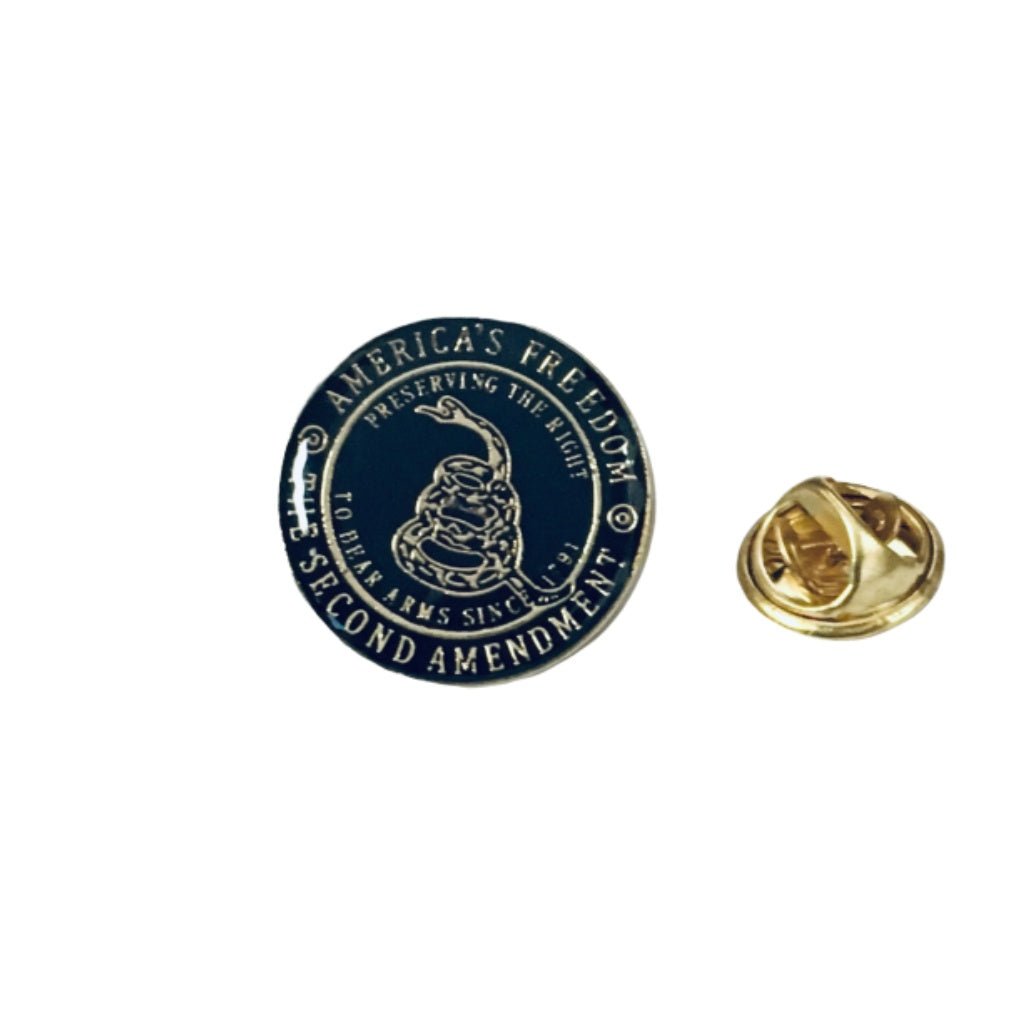 Second Amendment Gadsden Enamel Pin - PatriotDepot.com