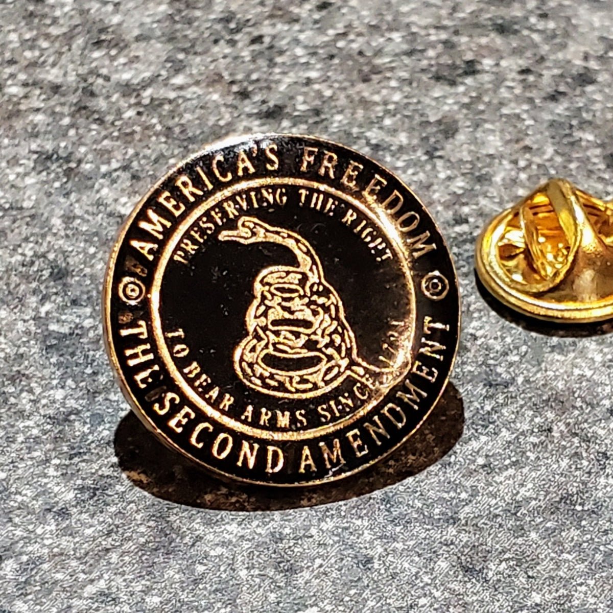 Second Amendment Gadsden Enamel Pin - PatriotDepot.com