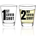 funny covid shot glasses with alcohol in it