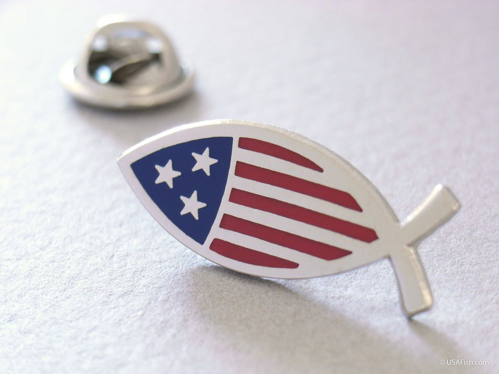 Star - Spangled Fish Lapel Pin (Made in the USA) - PatriotDepot.com