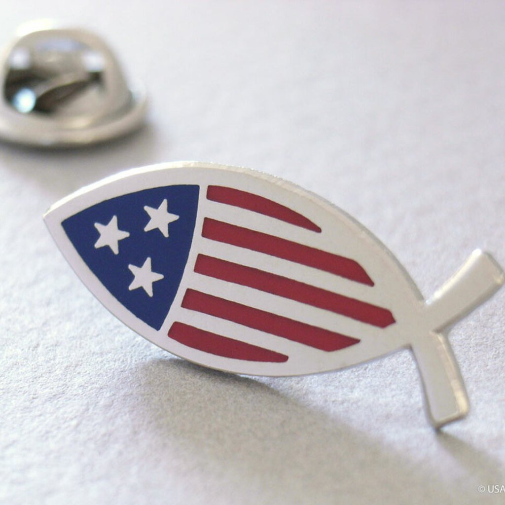 Star - Spangled Fish Lapel Pin (Made in the USA) - PatriotDepot.com