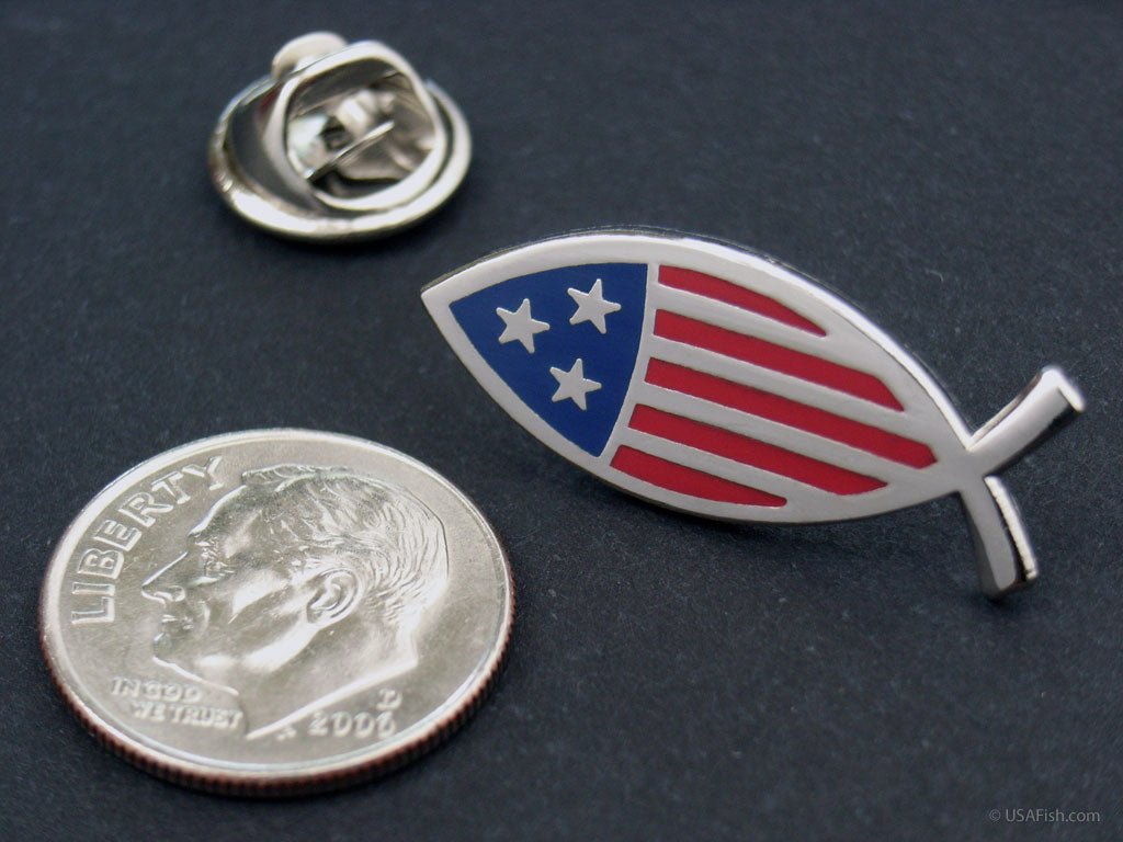 Star - Spangled Fish Lapel Pin (Made in the USA) - PatriotDepot.com