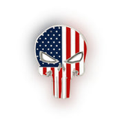 Stars and Stripes Patriotic Skull Pin (Nickel Plated) - PatriotDepot.com