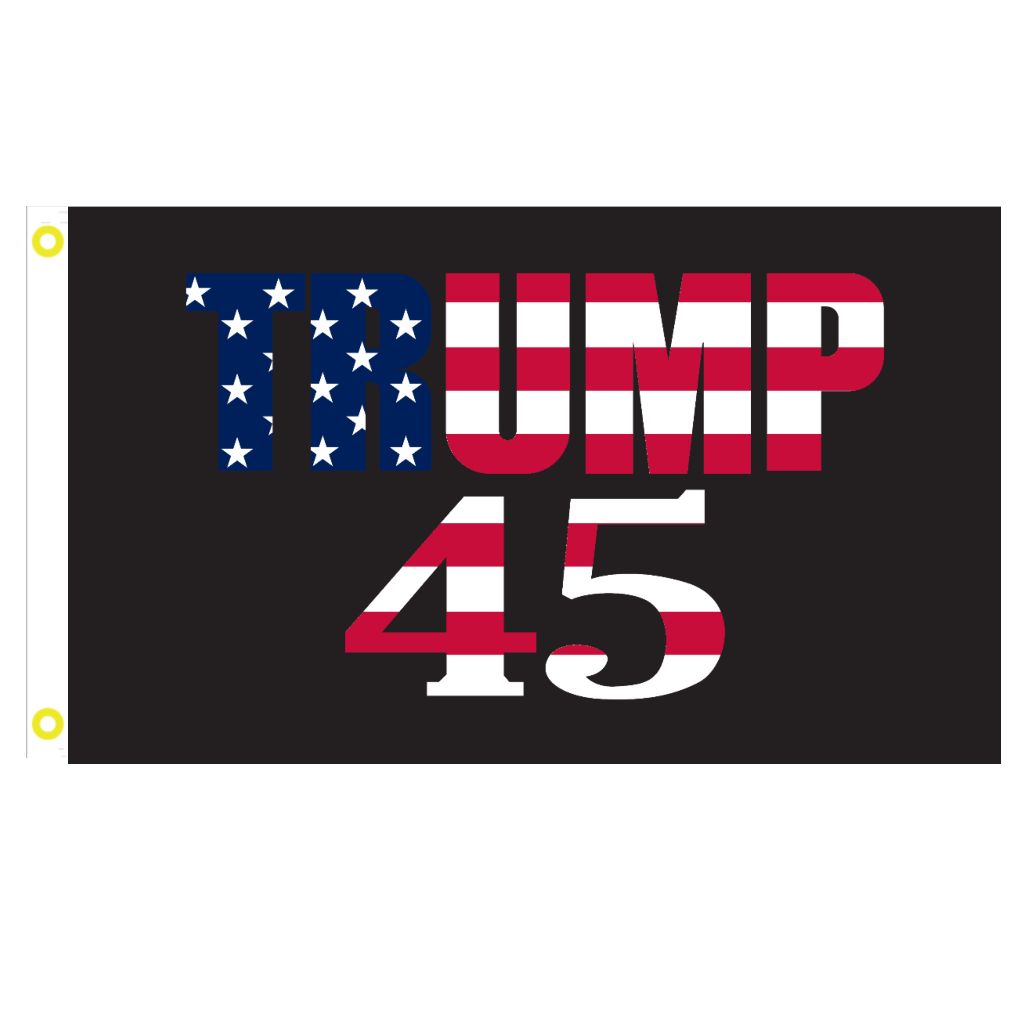 Stars and Stripes Trump 45 3'X5' Flag - PatriotDepot.com