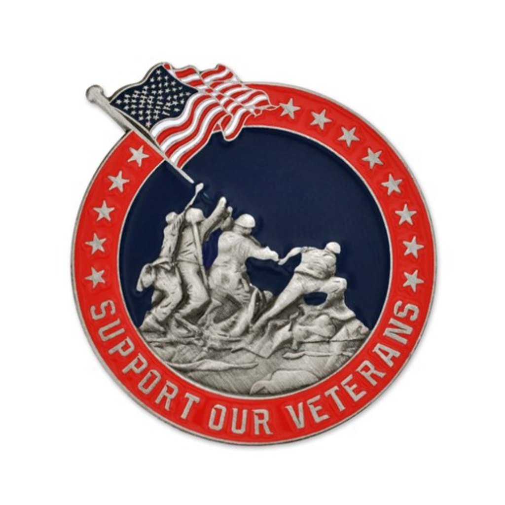 Support Our Veterans 3D Die Struck Lapel Pin - PatriotDepot.com