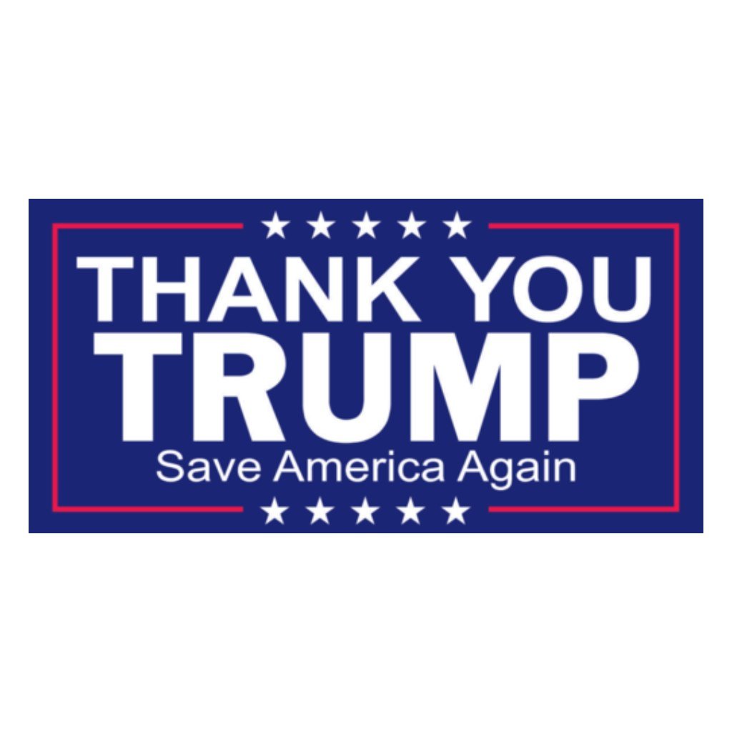 Thank You Trump Save America Again Bumper Sticker - PatriotDepot.com