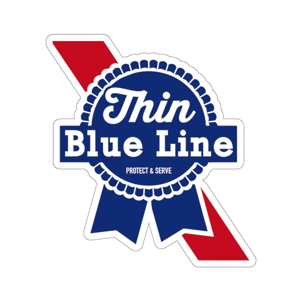 Thin Blue Line Kiss - Cut Stickers (4 Sizes) - PatriotDepot.com