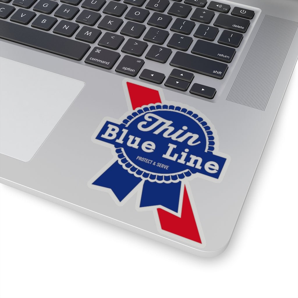 Thin Blue Line Kiss - Cut Stickers (4 Sizes) - PatriotDepot.com