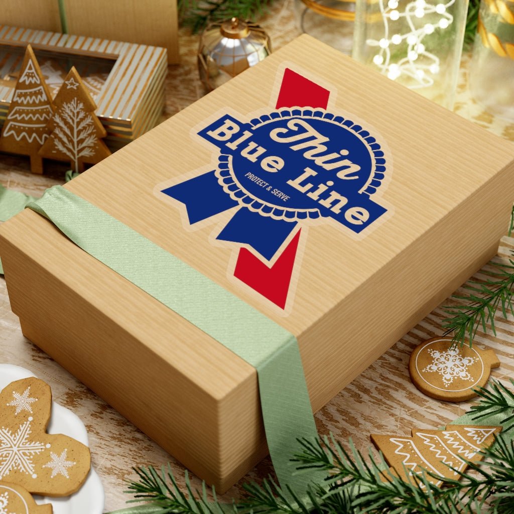 Thin Blue Line Kiss - Cut Stickers (4 Sizes) - PatriotDepot.com