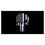 Thin Blue Line Skull Bumper Sticker - PatriotDepot.com