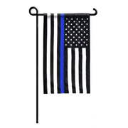Thin Blue Line USA 12"x18" Garden Flag (embroidered stars) - PatriotDepot.com