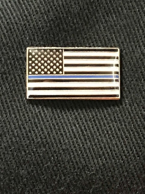 Thin Blue Line USA Flag Lapel Pin - PatriotDepot.com