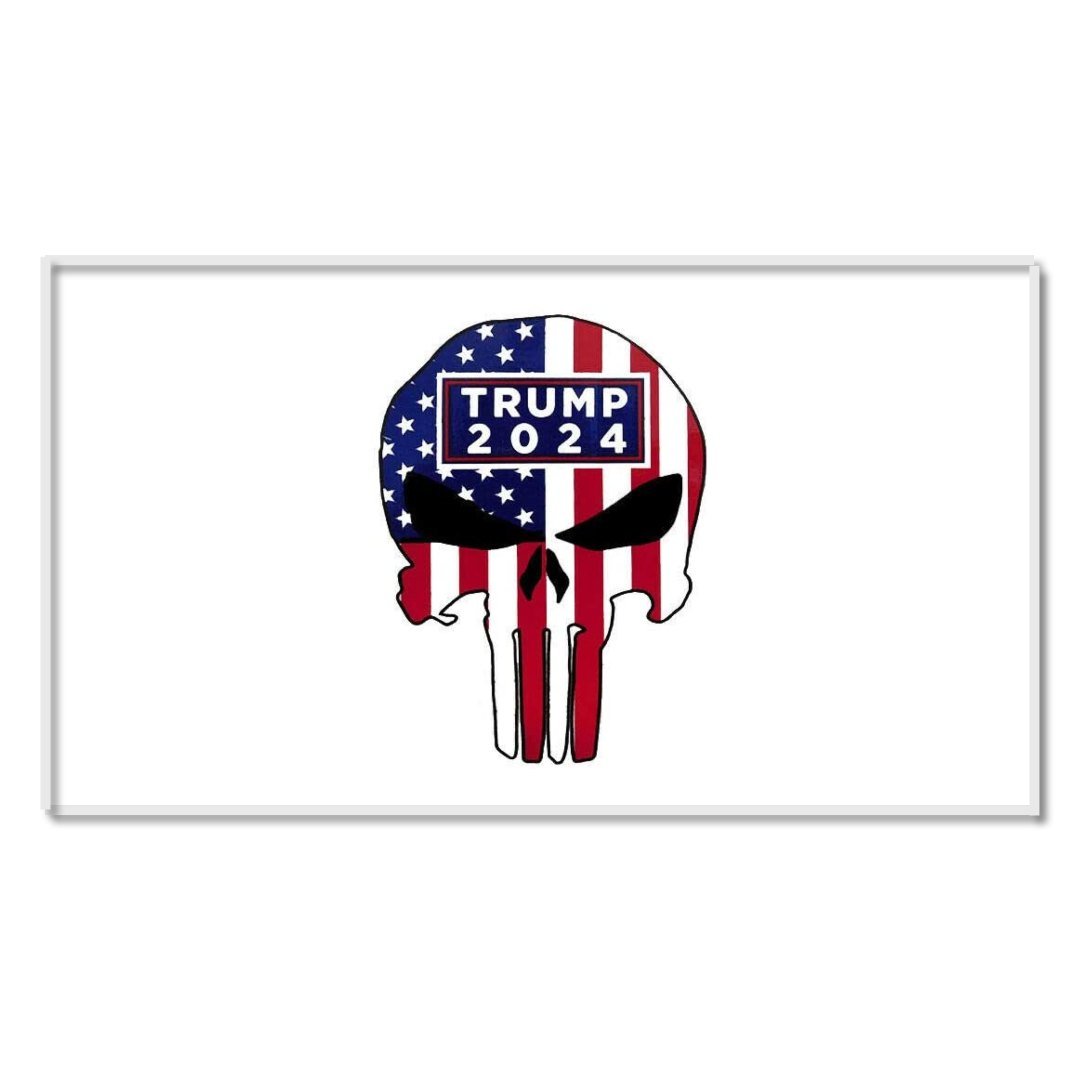 Trump 2024 Patriotic Skull Bumper Sticker - PatriotDepot.com