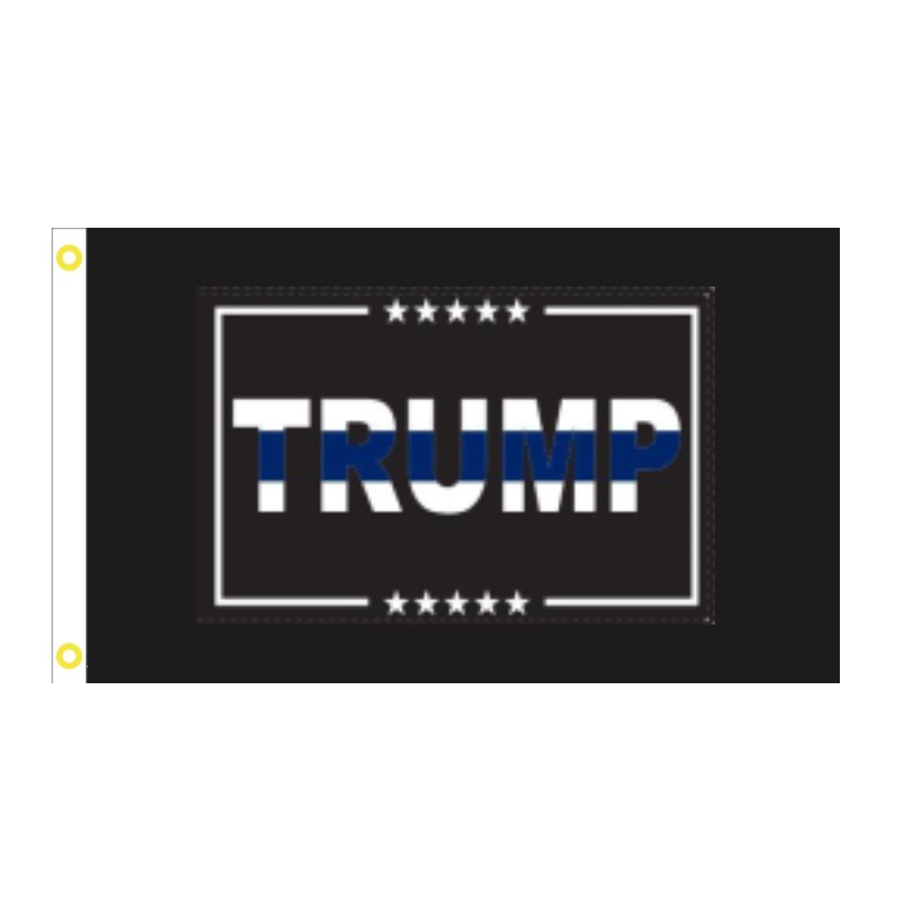 Trump Blue Lettering Trump Blue Line 3'x5' Flag – PatriotDepot.com
