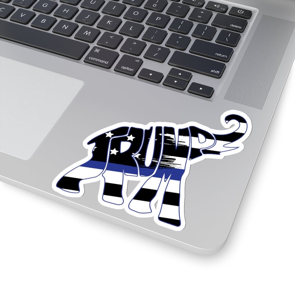 Trump Thin Blue Line Elephant Kiss - Cut Stickers (4 sizes) - PatriotDepot.com