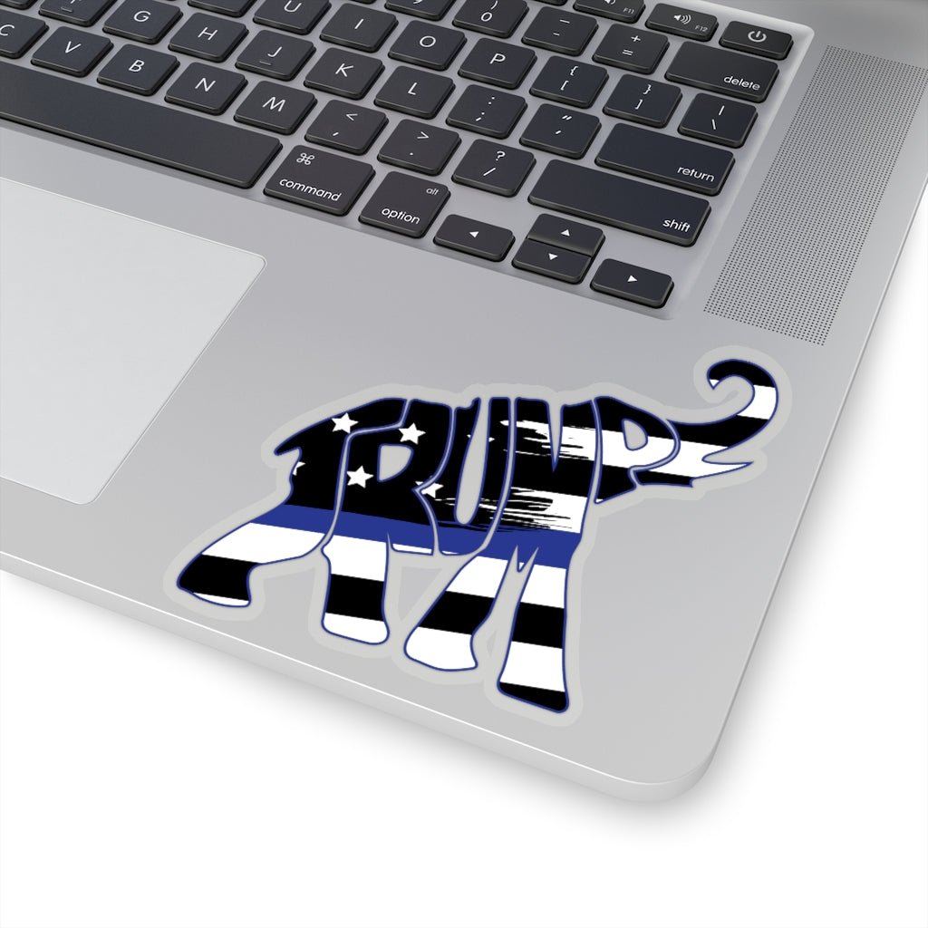 Trump Thin Blue Line Elephant Kiss - Cut Stickers (4 sizes) - PatriotDepot.com