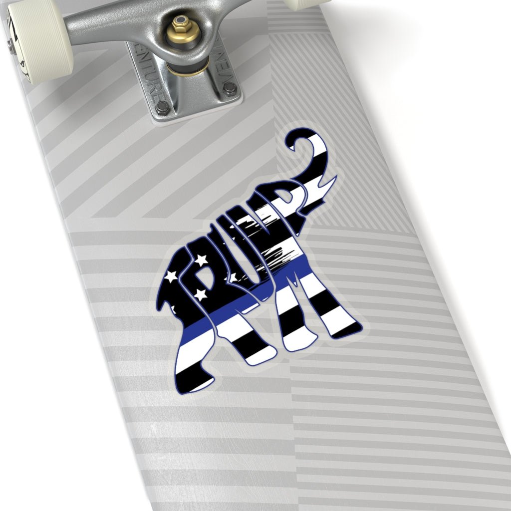 Trump Thin Blue Line Elephant Kiss - Cut Stickers (4 sizes) - PatriotDepot.com
