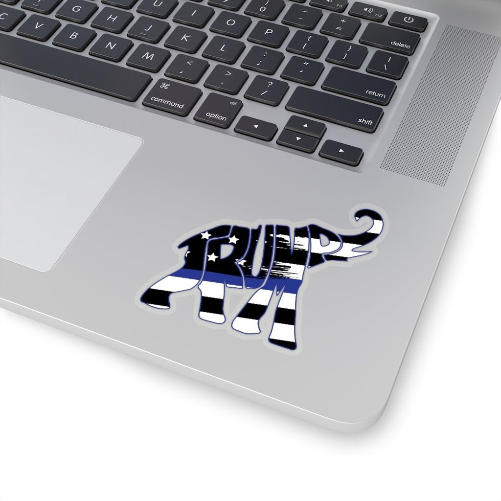 Trump Thin Blue Line Elephant Kiss - Cut Stickers (4 sizes) - PatriotDepot.com