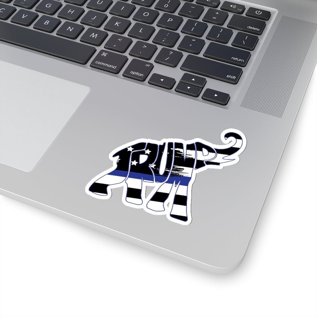 Trump Thin Blue Line Elephant Kiss - Cut Stickers (4 sizes) - PatriotDepot.com