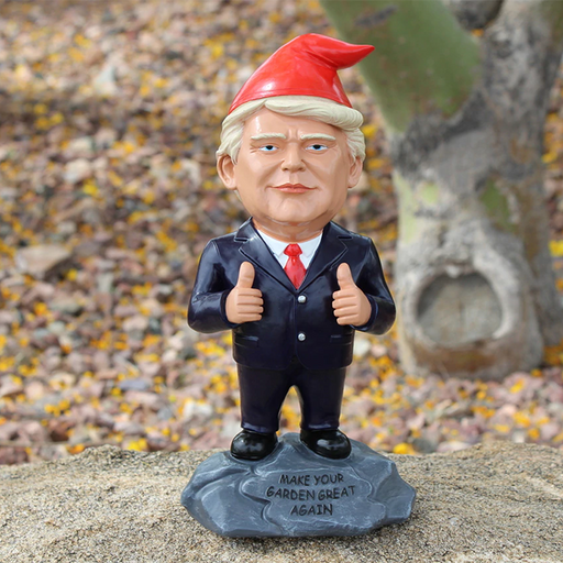 trump gnome on patio