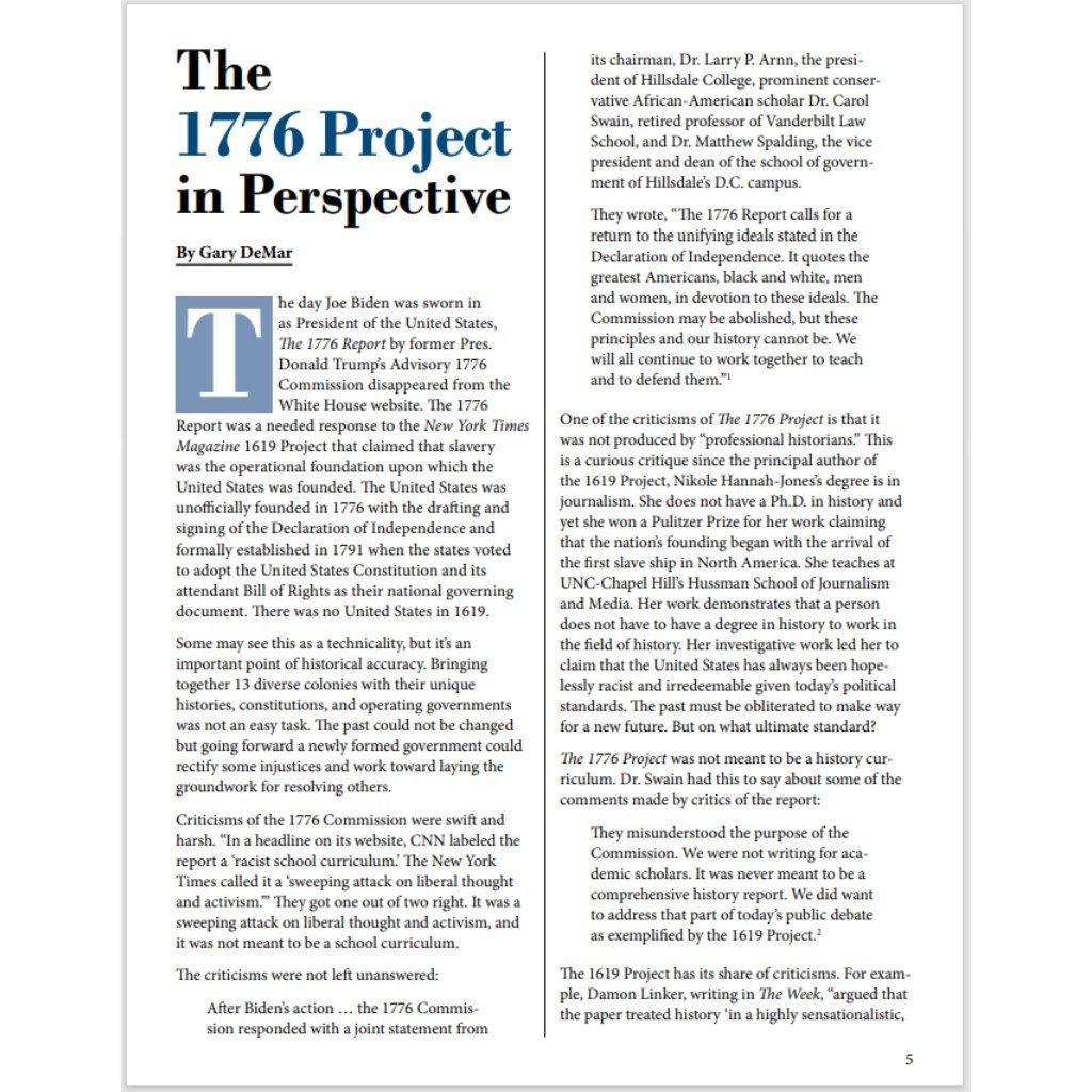 Trump's 1776 Project: The President's Advisory 1776 Commission Paperback - PatriotDepot.com