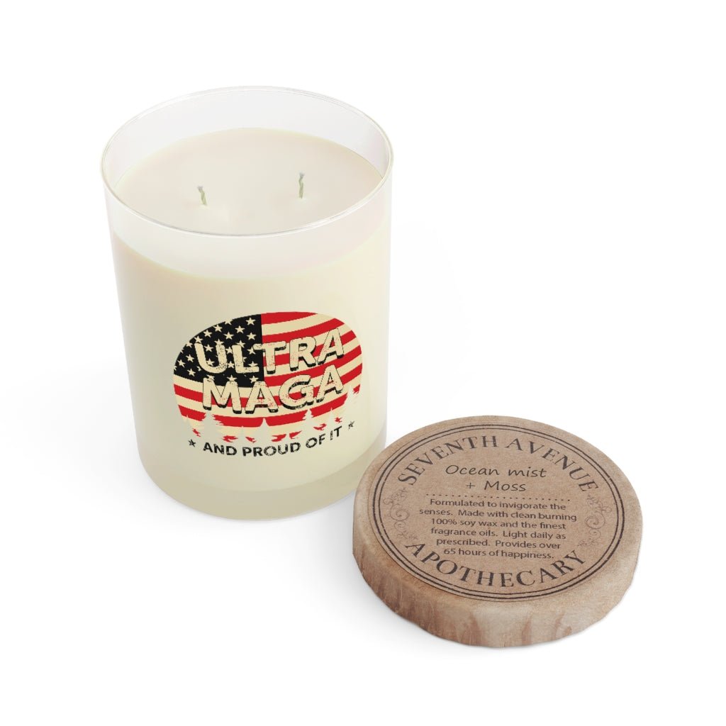 Ultra MAGA And Proud Of It Scented Candle - Full Glass, 11oz (3 scents) - PatriotDepot.com
