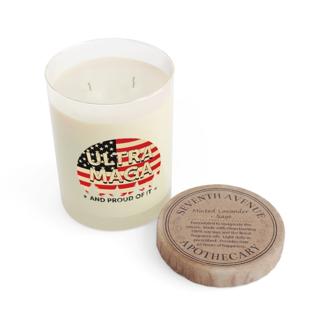 Ultra MAGA And Proud Of It Scented Candle - Full Glass, 11oz (3 scents) - PatriotDepot.com