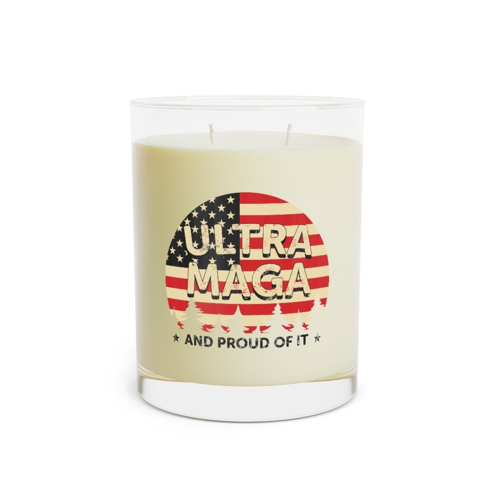 Ultra MAGA And Proud Of It Scented Candle - Full Glass, 11oz (3 scents) - PatriotDepot.com