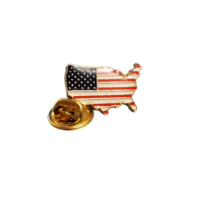 Patriotic Map of America Enamel Pin