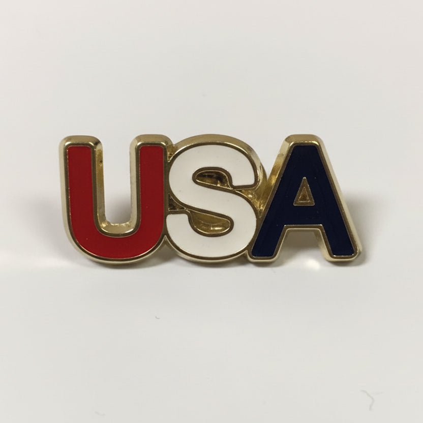 USA Enamel Lapel Pin (Gold Plated) - PatriotDepot.com