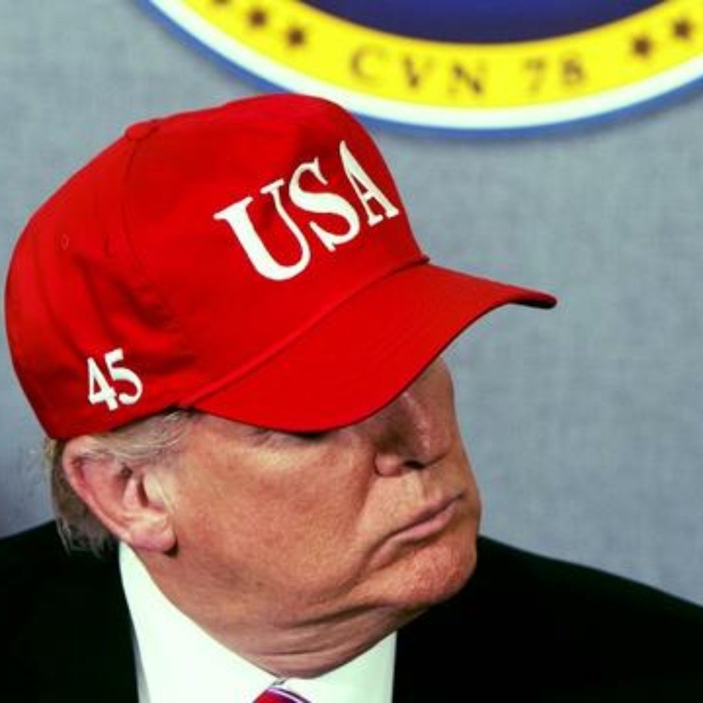 USA Trump 45 100% Cotton Twill Embroidered Hat (Red) - PatriotDepot.com