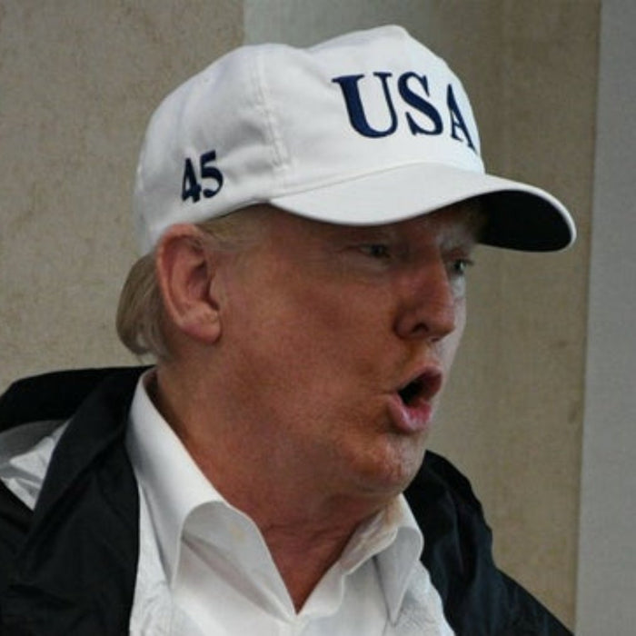 USA Trump 45 100% Cotton Twill Embroidered Hat (White)