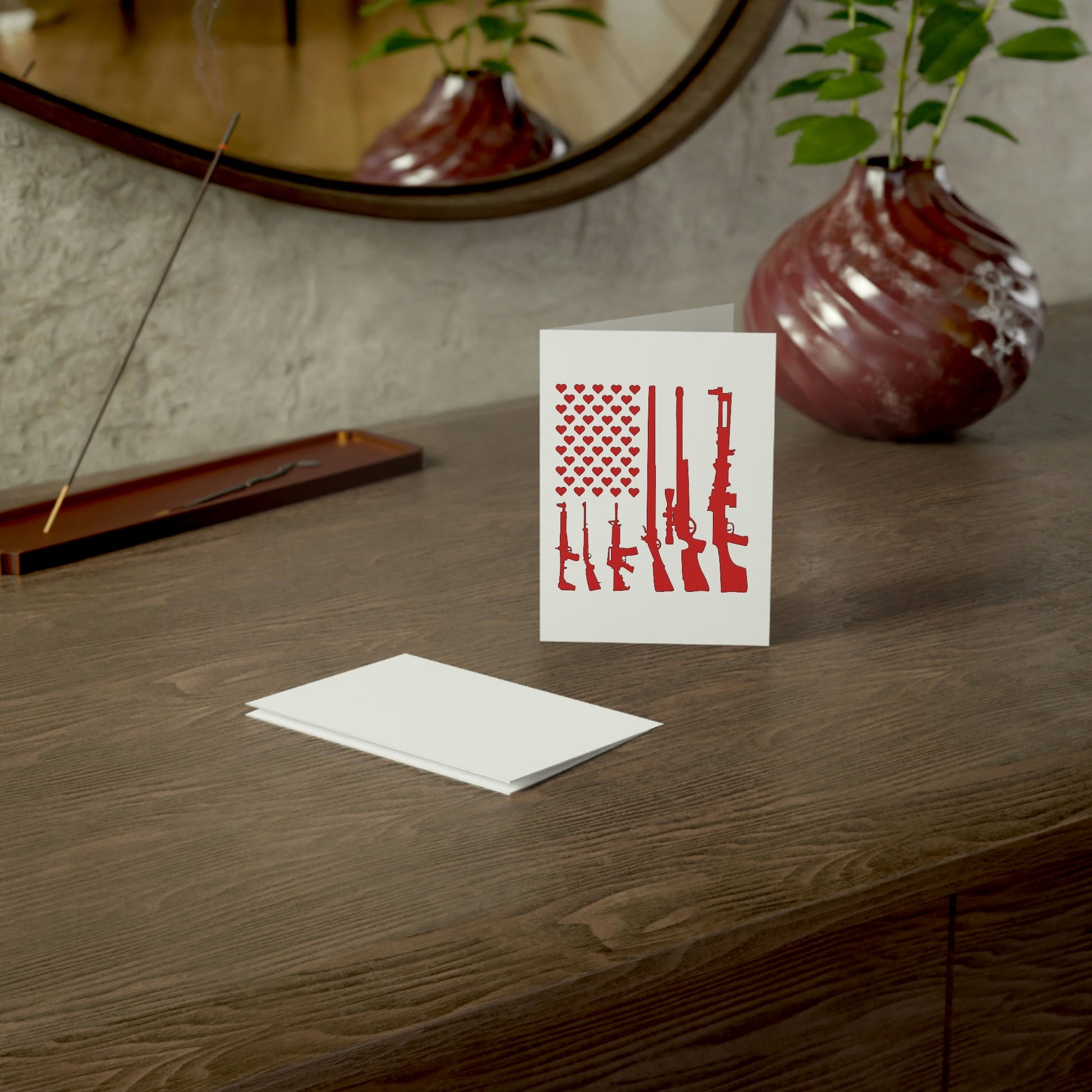 Valentine's Gun Flag Greeting Cards (1, 10, 30, and 50pcs) - PatriotDepot.com