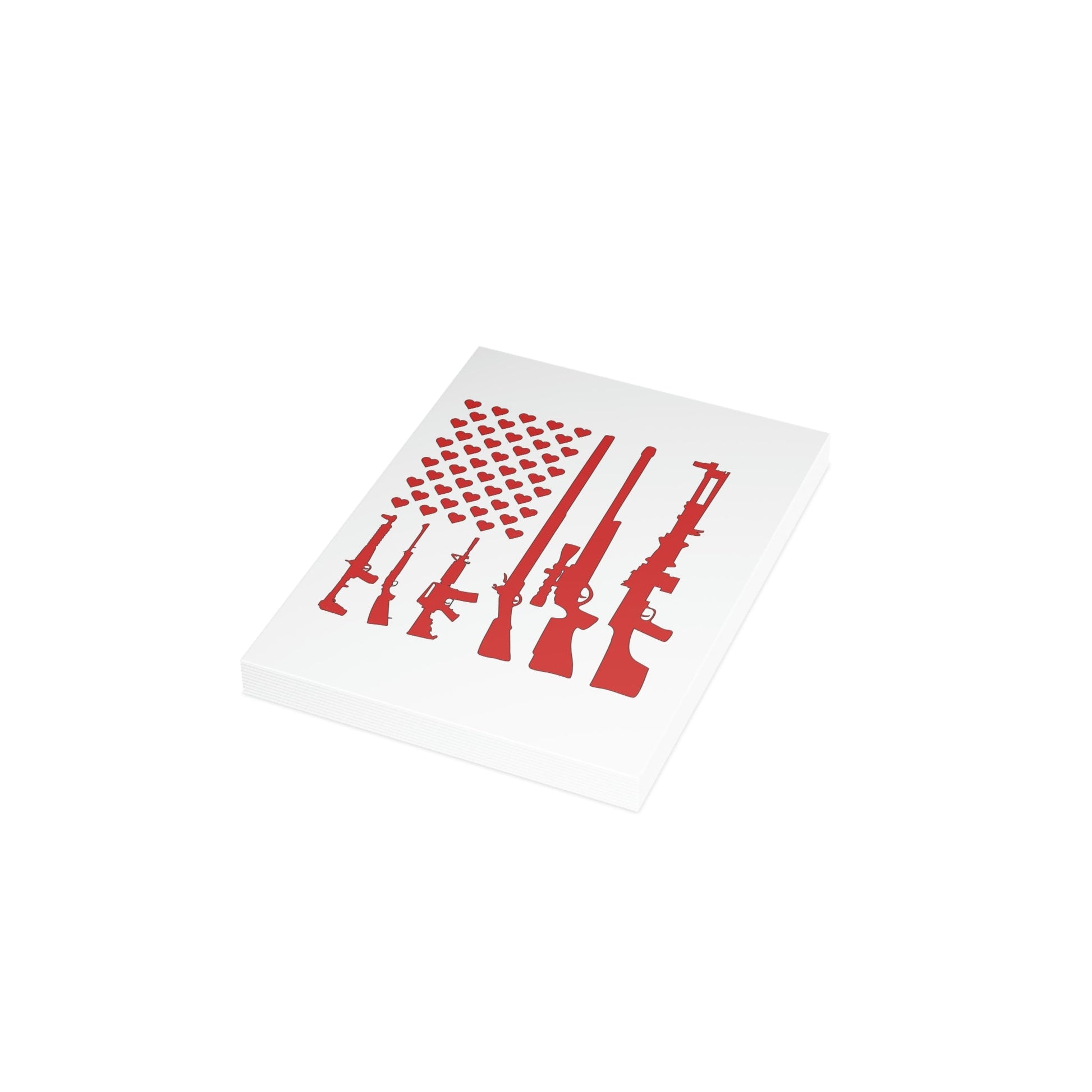 Valentine's Gun Flag Greeting Cards (1, 10, 30, and 50pcs) - PatriotDepot.com
