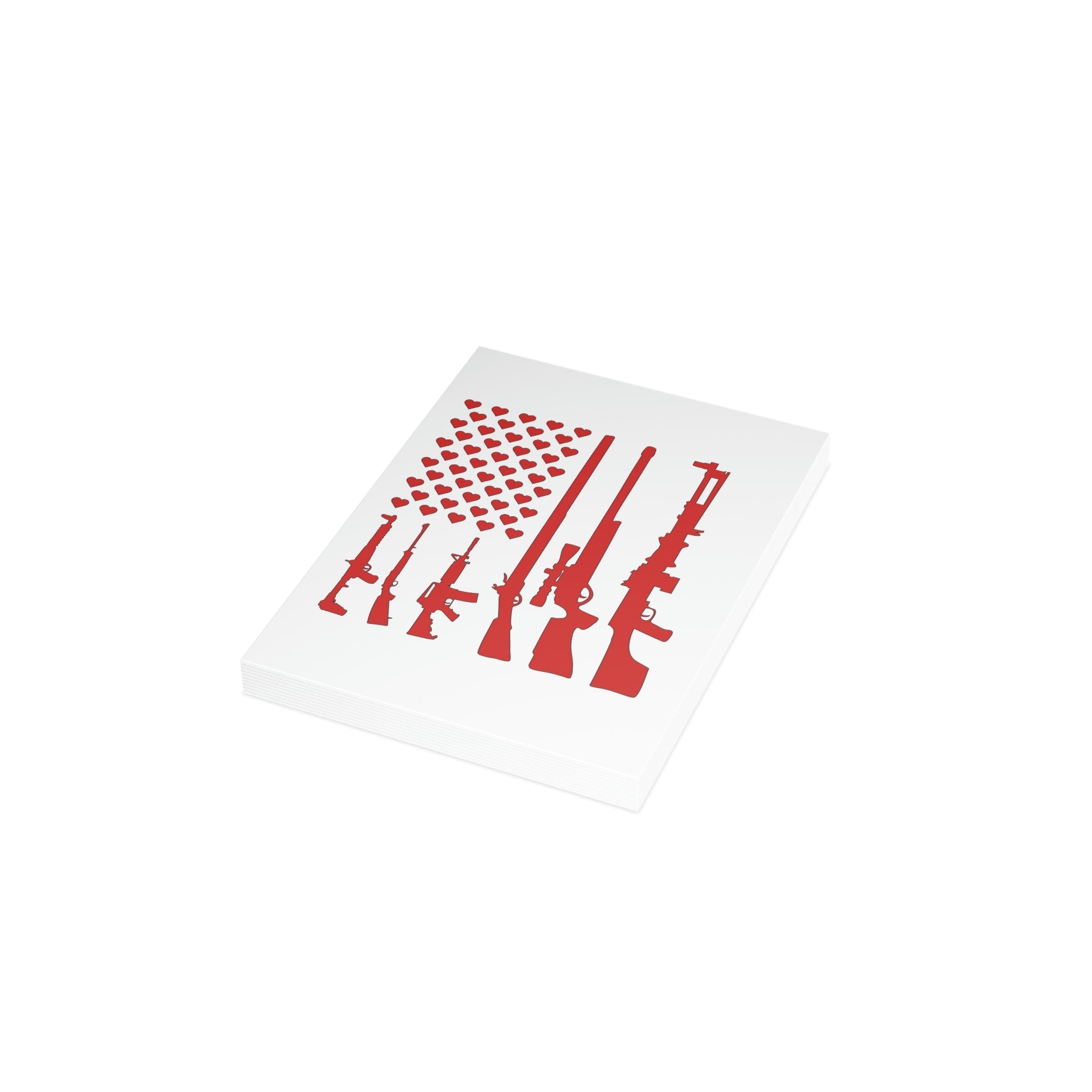 Valentine's Gun Flag Greeting Cards (1, 10, 30, and 50pcs) - PatriotDepot.com