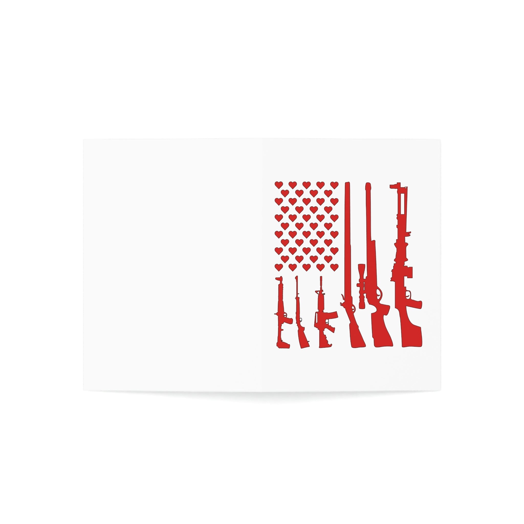 Valentine's Gun Flag Greeting Cards (1, 10, 30, and 50pcs) - PatriotDepot.com