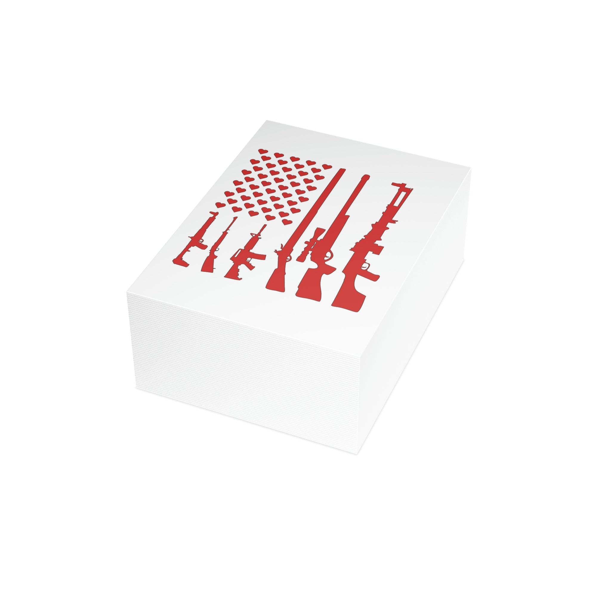 Valentine's Gun Flag Greeting Cards (1, 10, 30, and 50pcs) - PatriotDepot.com