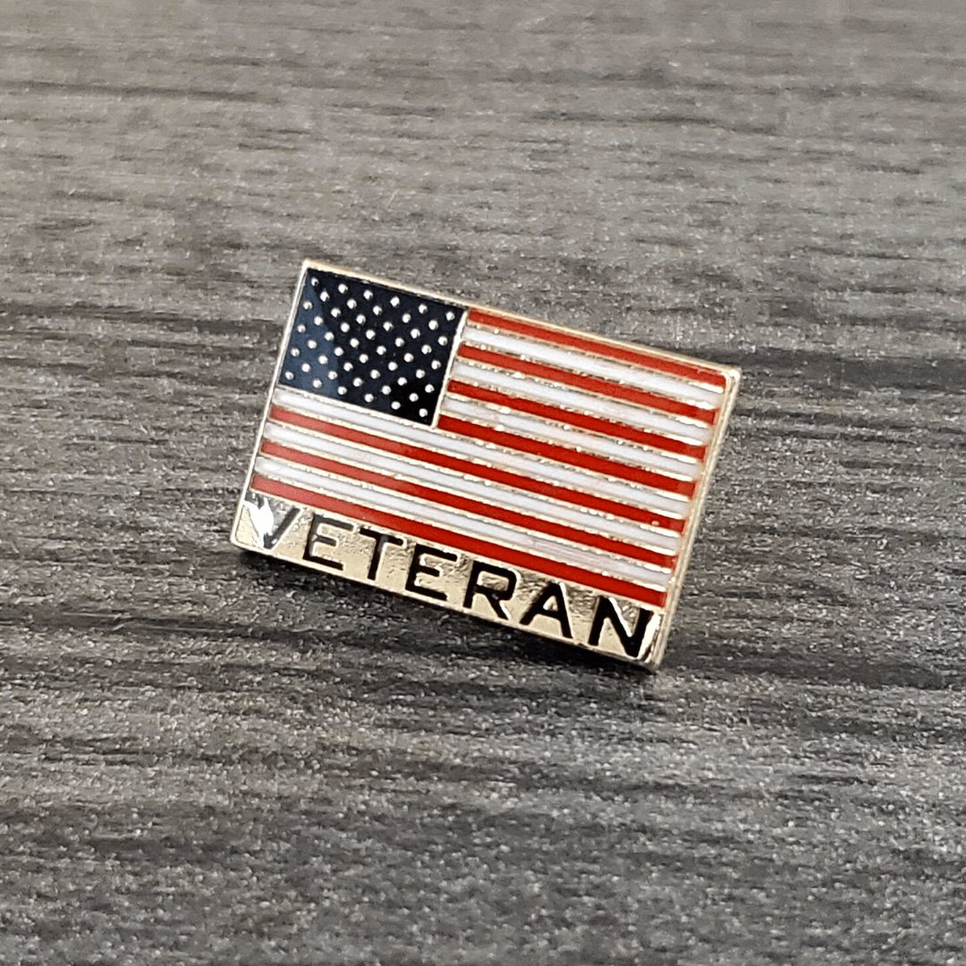 Veteran American Flag Lapel Pin (Gold Plated) - PatriotDepot.com