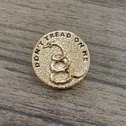 Vintage Don't Tread On Me Gadsden Round Lapel Pin - PatriotDepot.com