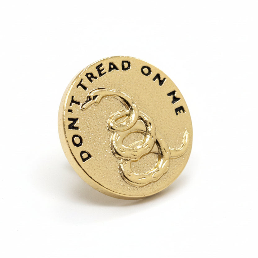 Vintage Don't Tread On Me Gadsden Round Lapel Pin - PatriotDepot.com