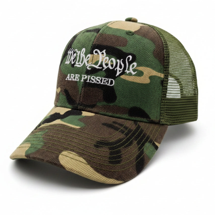 We the People are Pissed Trucker - Style Hat (Camo) - PatriotDepot.com