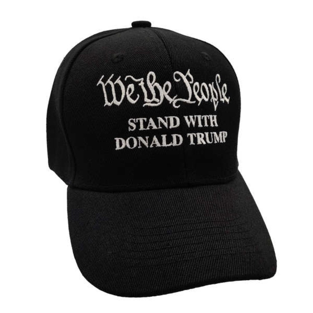 We the People Stand with Donald Trump Embroidered Hat (Black) - PatriotDepot.com