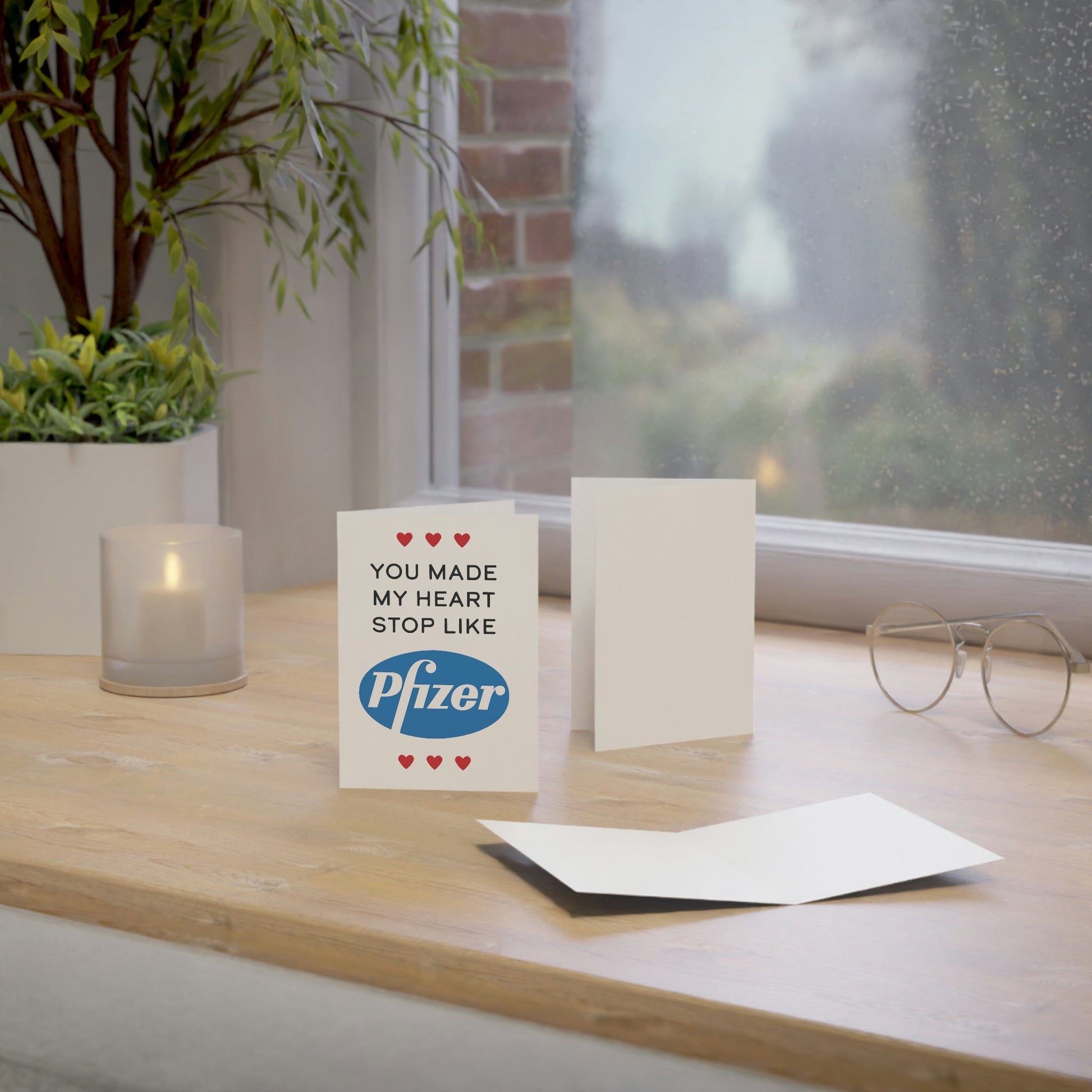 You Made My Heart Stop Like Pfizer Greeting Cards (1, 10, 30, and 50pcs) - PatriotDepot.com